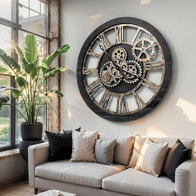 ImprovingLife The Gears Clock The Original Real Moving Gear Wall Clock Vintage - Image 5