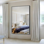 KOCUUY 60x40 Inch Large Black Wall Mounted Mirror, Aluminum Framed Decorative - Image 2