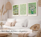 Induslyfe Large Framed Grass Wall Art Canvas Decor Set of 3, Matisse Framed - Image 3