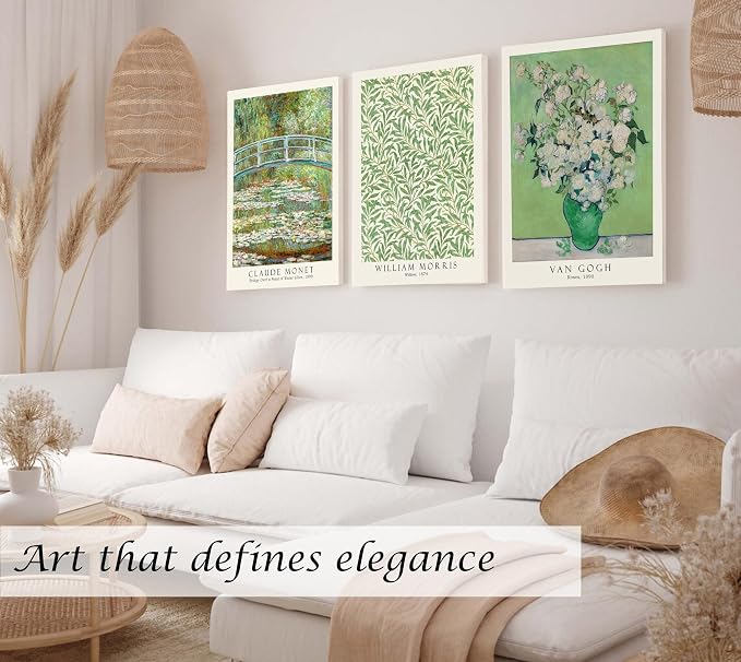 Induslyfe Large Framed Grass Wall Art Canvas Decor Set of 3, Matisse Framed - Image 3