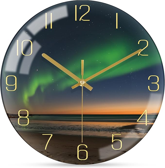 VIKMARI 12 Inch Modern Wall Clock, Aesthetic Black and Gold Decor Accessories by VIKMARIWallClock