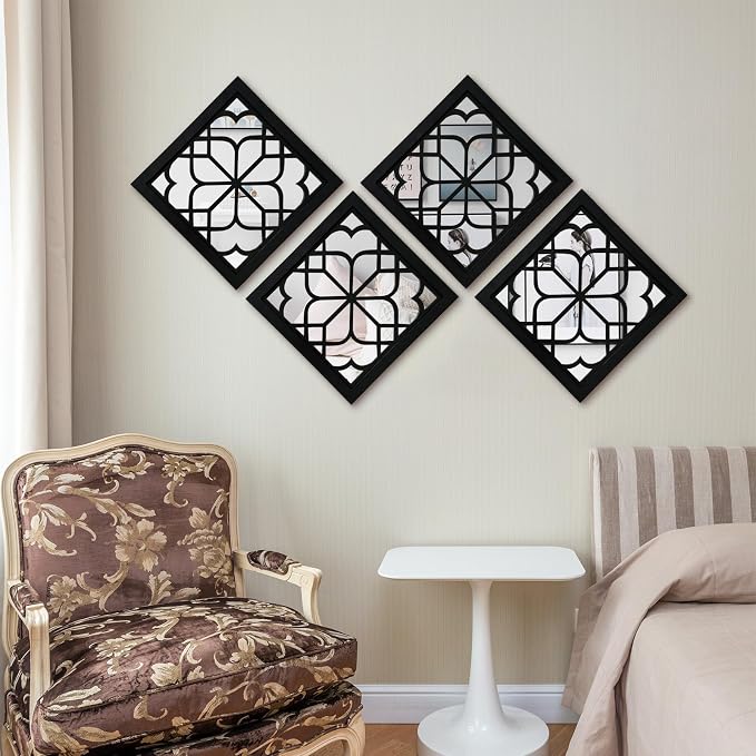 ZEXUIRU 4 Set. Rustic Wall Mirrors - Image 3