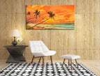 Tropical Beach Sunset Large Wall Art – Stretched & Framed Ocean Waves Canvas - Image 7