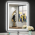 28x36 Black Framed LED Bathroom Mirror by Awandee