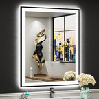28x36 Black Framed LED Bathroom Mirror by Awandee