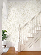 Ismoon Peel and Stick Wallpaper Floral Vintage Stick on Wall Paper Beige French - Image 5