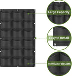 Hanging Planting Grow Bags, 18 Pockets Hanging Vertical Wall Planter Wall - Image 4