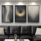 Large Framed Black and Gold Modern Luxury Abstract Wall Art by Cuspin