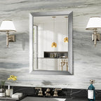 22x30 Inch Brushed Silver Bathroom Mirror by Briivuemodernmirrors