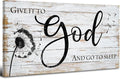 Give it to god and go to sleep Sign Wall Art Christian Bible Verses Wall Decor by HOME