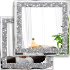 2 Piece Wall Mirrors, Crush Diamond Mirrors Decor by XIHACTY