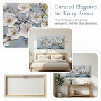 Anolyfi White Textured Flowers Wall Art - Image 3