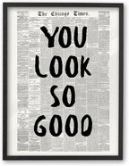iHery Premium Natural Black OAK Wood 12x16in You Look So Good Trendy by iHery