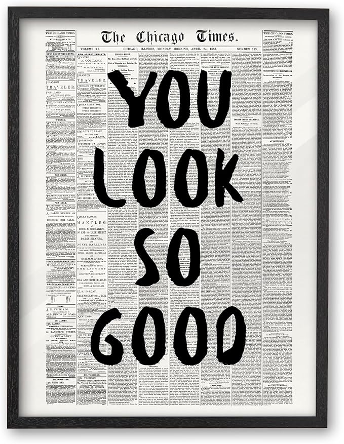 iHery Small Premium Natural Black OAK Wood 8x10in You Look So Good Trendy by iHery