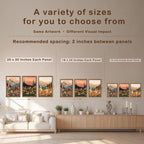 WRFON Botanical and Flower Canvas Wall Art, Framed Mountain Landscape Wall Art - Image 6