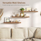 RALGEND Floating Shelves for Wall, 1.5" Thick Wall Shelf Set of 3 - Image 4