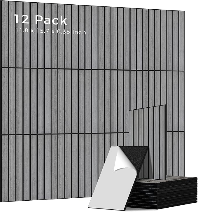 12 Pack PVC Wood Wall Panels, 11.8 x 15.7 x 0.35 Inch Sound Panels, 100% by AUTORIFIC