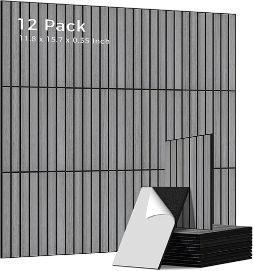 12 Pack PVC Wood Wall Panels, 11.8 x 15.7 x 0.35 Inch Sound Panels, 100% by AUTORIFIC