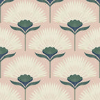 CiCiwind 17.3"×393.7" Wallpaper Peel and Stick Pink Boho Wall Paper Floral by CiCiwind