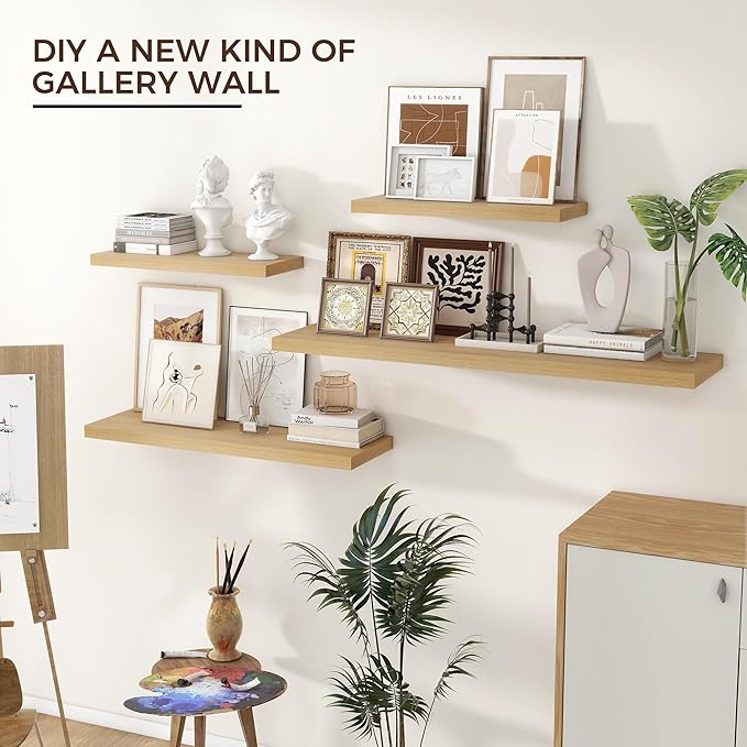 Venusmiles Floating Shelves for Wall 24 inch Long, Engineered Wood Wall Shelves - Image 3