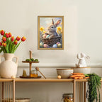 Easter Bunny Wall Art, Cute Rabbit Canvas Wall Decor Painting, Easter Eggs - Image 4