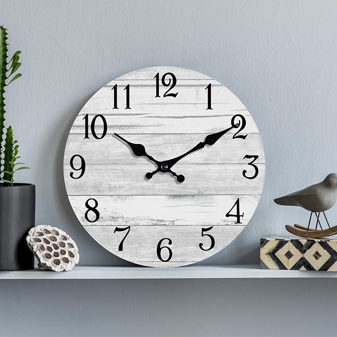 KECYET Wall Clock Battery Operated 12 Inch Gray Silent Non Ticking Country - Image 8