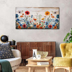 Rustic Wildflower Wall Art for Living Room Farmhouse Colorful Floral Picture - Image 5