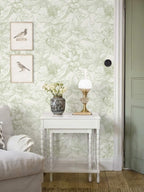 Ismoon Vintage Floral Wallpaper Peel and Stick Beige and Green Contact Paper - Image 4