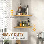 Corner Shelf Wall Mount, Floating Corner Shelves, Rustic Wood Wall Storage - Image 4