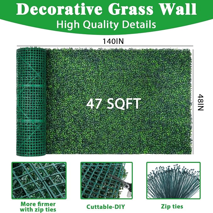 Yangrass Boxwood Roll Panels, UV-Anti Faux Boxwood Roll Grass Wall Panels - Image 3