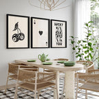 Heiple Framed Set of 3 Poker Wall Art Lucky You Poster, Trendy Retro Print Wall - Image 6