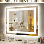 ROLOVE 22x20 Inch Lighted Vanity Mirror, 3-Mode Touch Dimming LED Lighting - Image 3