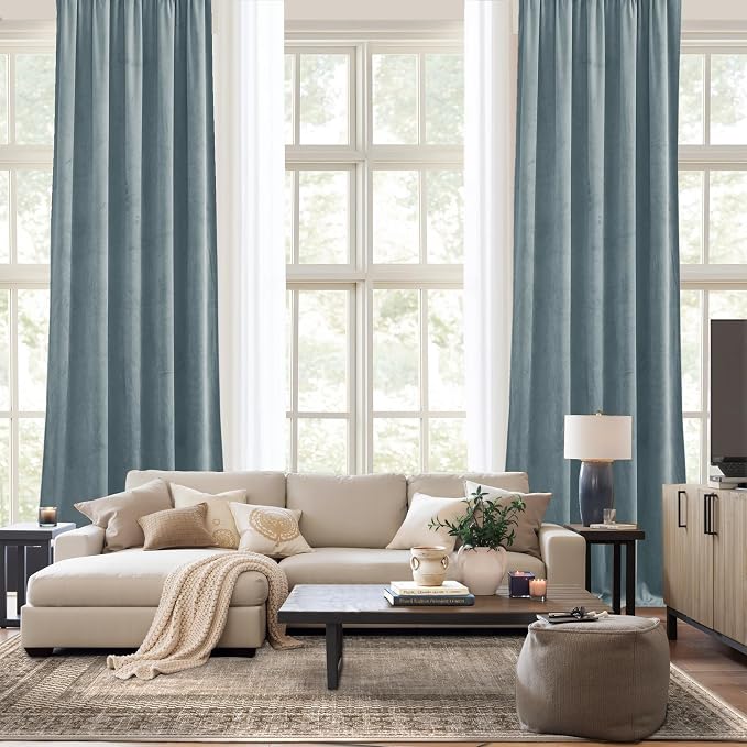 NICETOWN Stone Blue Room Darkening Curtains - Image 9