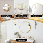 SCWF-GZ 24" Round Mirror Circle Wall Mounted Hanging or Against Wall Metal - Image 2