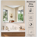 KOCUUY Silver Framed Mirror, HD Tempered Glass, Anti-Rust Frame, Modern Design - Image 5