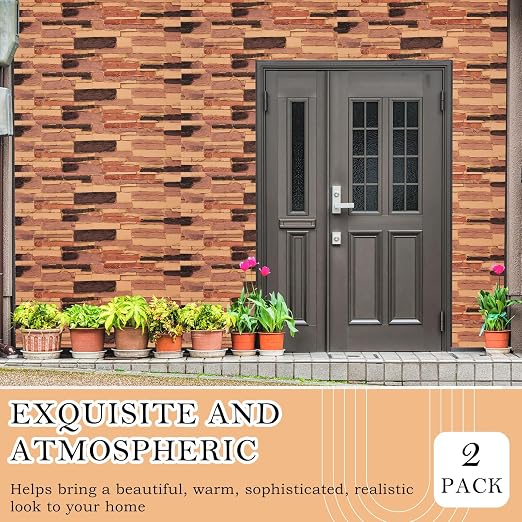 2 Pack Faux Stone Panels Interior 45.6''l x 11.8''h x 0.98''d Faux Siding - Image 3