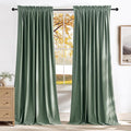 NICETOWN Green Velvet Curtains 96 inches Long 2 Panels by NICETOWN