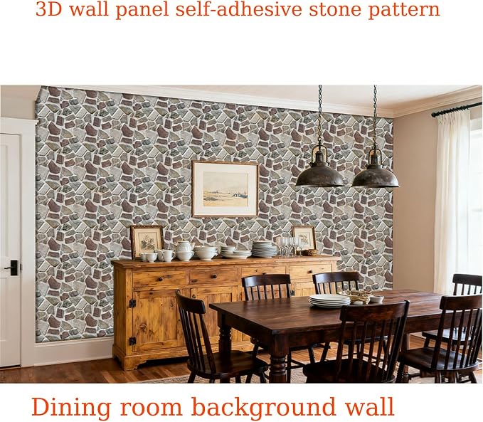 3D wall Panels Peel and Stick, Faue Stone Wall Panel, 3D Texture PVC Waterproof - Image 5