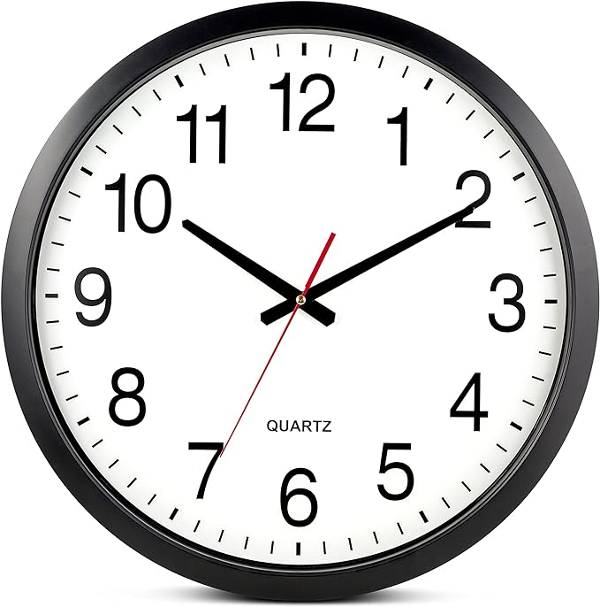 Bernhard Products Black Wall Clock Silent Non Ticking by BernhardProducts