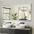 72x36 Inch Brushed Silver Bathroom Mirror by Briivuemodernmirrors