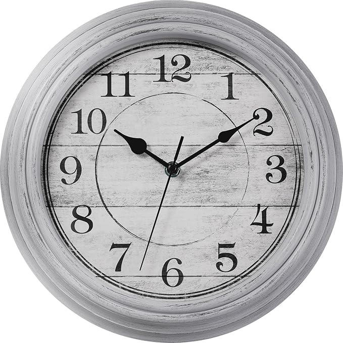 Wall Clock, 12 Inch Kitchen Decorative Wall Clock, Silent Wall Cocks Battery by HYLANDA