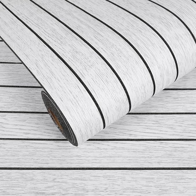 VEELIKE Whitewashed Oak Wood Wall Panel Peel and Stick Foam Slat Panels by VEELIKE