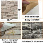 Yutianli 10PSC 3D Wall Panels Peel and Stick Faux Brick Wall Panels - Image 7