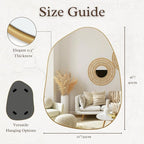 PERFNIQUE Irregular Wall Mirror Asymmetrical Mirror, Decorative Modern Wall - Image 2