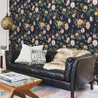 Froluya Dark Blue Floral Peel and Stick Wallpaper Vintage Floral Contact Paper - Image 5