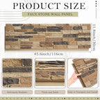 2 Pack Faux Stone Panels Interior 45.6''l x 11.8''h x 0.98''d Faux Siding - Image 2