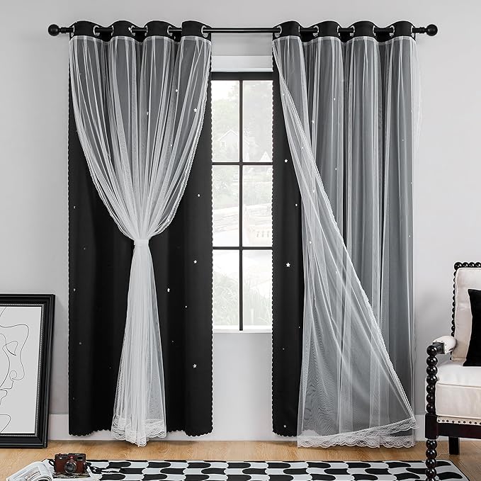 XiDi Curtains for Bedroom Windows, Unicorn Curtains for Kids Room by Addsomecolortolife