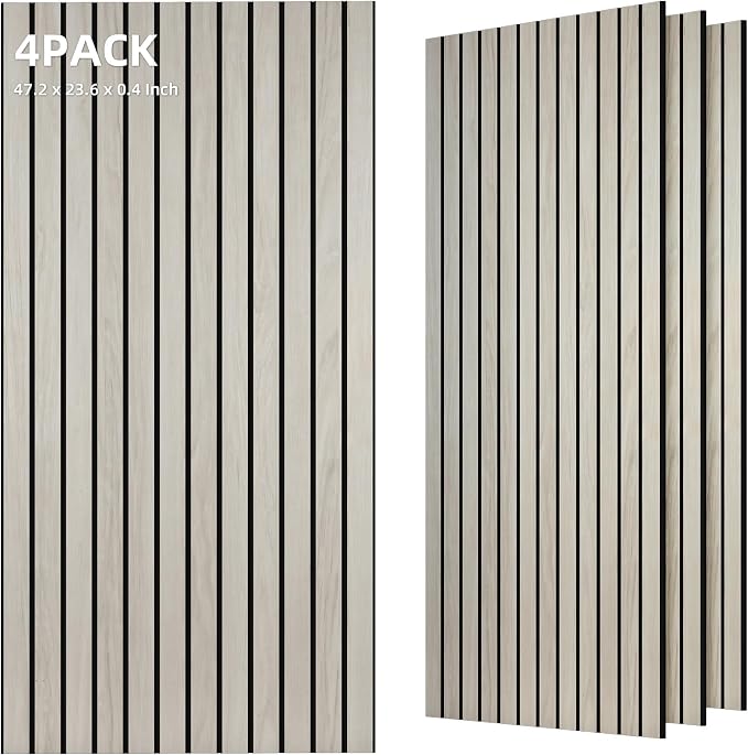 TO-TH Wood-Look Acoustic Panel, 4 Pack 47.2” x 23.6” Soundproof Wall Panels by TO-TH