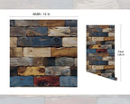 FLFK Wood Bricks Wallpaper Peel and Stick Wood Wall Paper Self Adhesive - Image 2