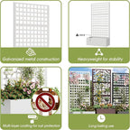 Metal Planter Box with Trellis, Planter Box Trellis with Privacy Screen and - Image 4